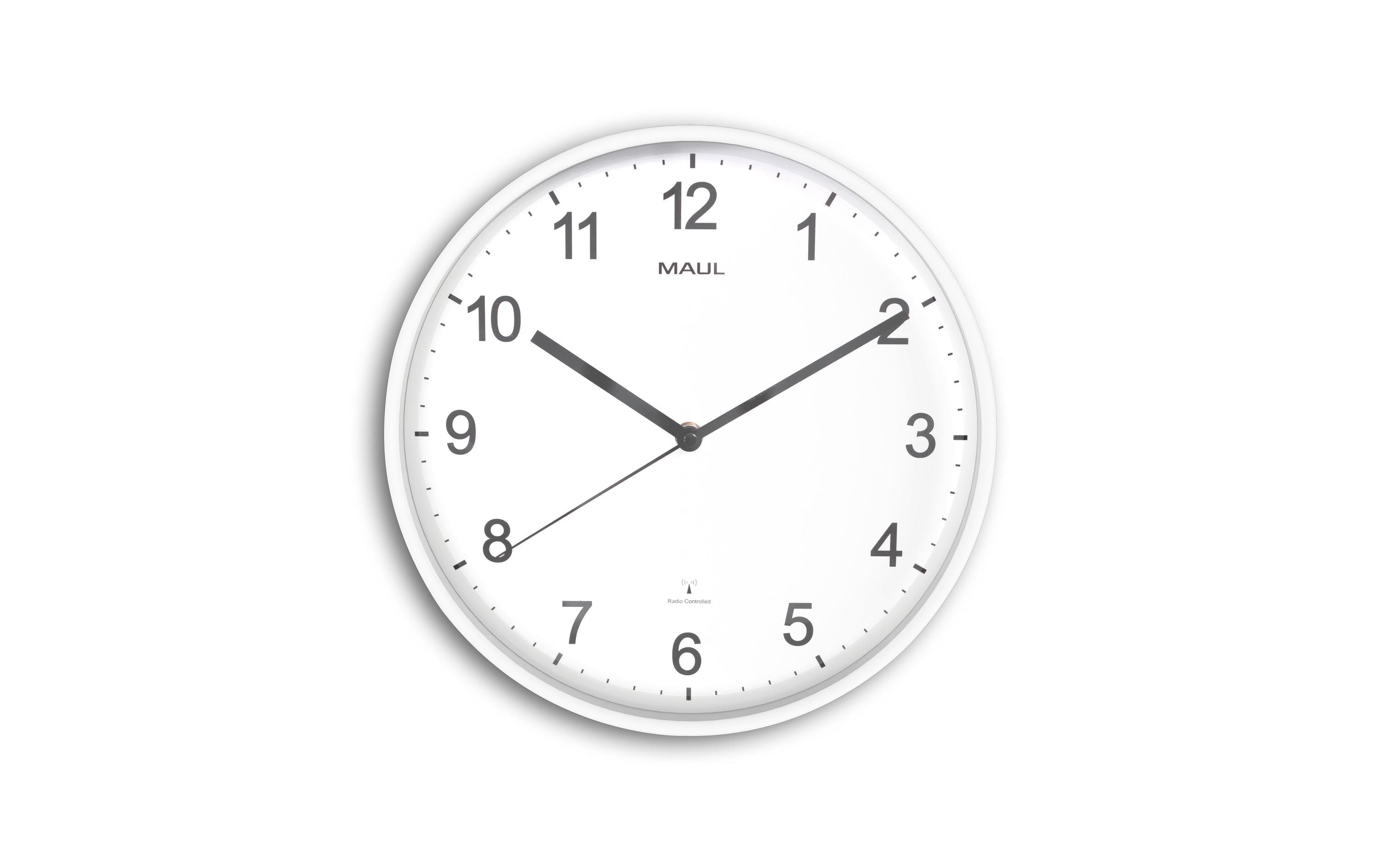 MAUL Wanduhr MAULsprint 30RC Weiss, inkl. 1 Batterie 1.5 V (AA)