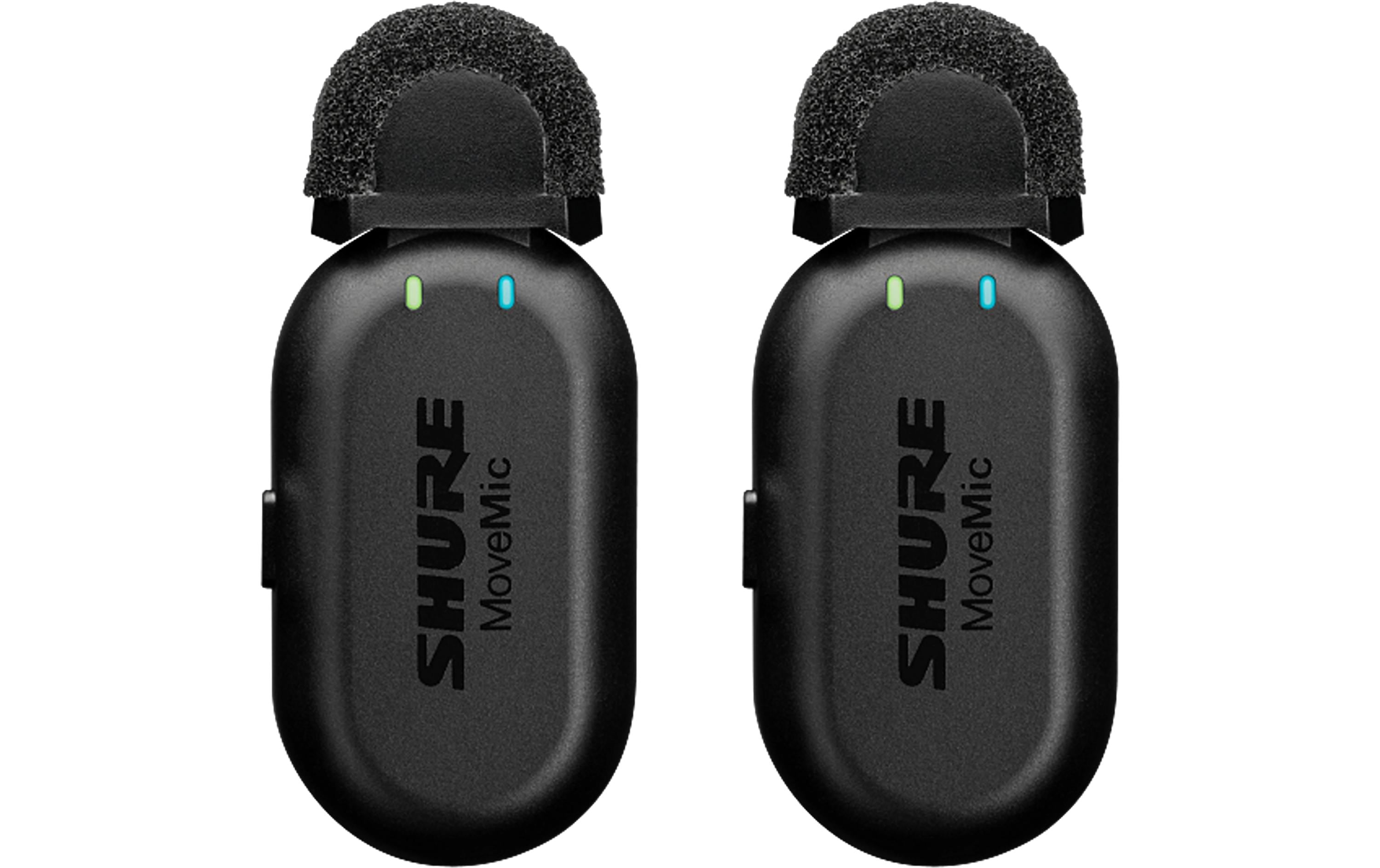 Shure MoveMic Two Zwei Lavaliers zu Mobiltelefon, Ladecase
