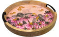 Chalet Dekotablett Polly 35x35x4cm pink, Mangoholz, Indien