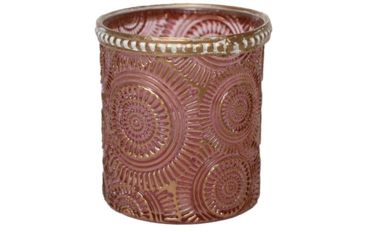 Chalet Windlicht Limay 8 cm H: 8 cm, D: 7 cm, Glas, Rosa