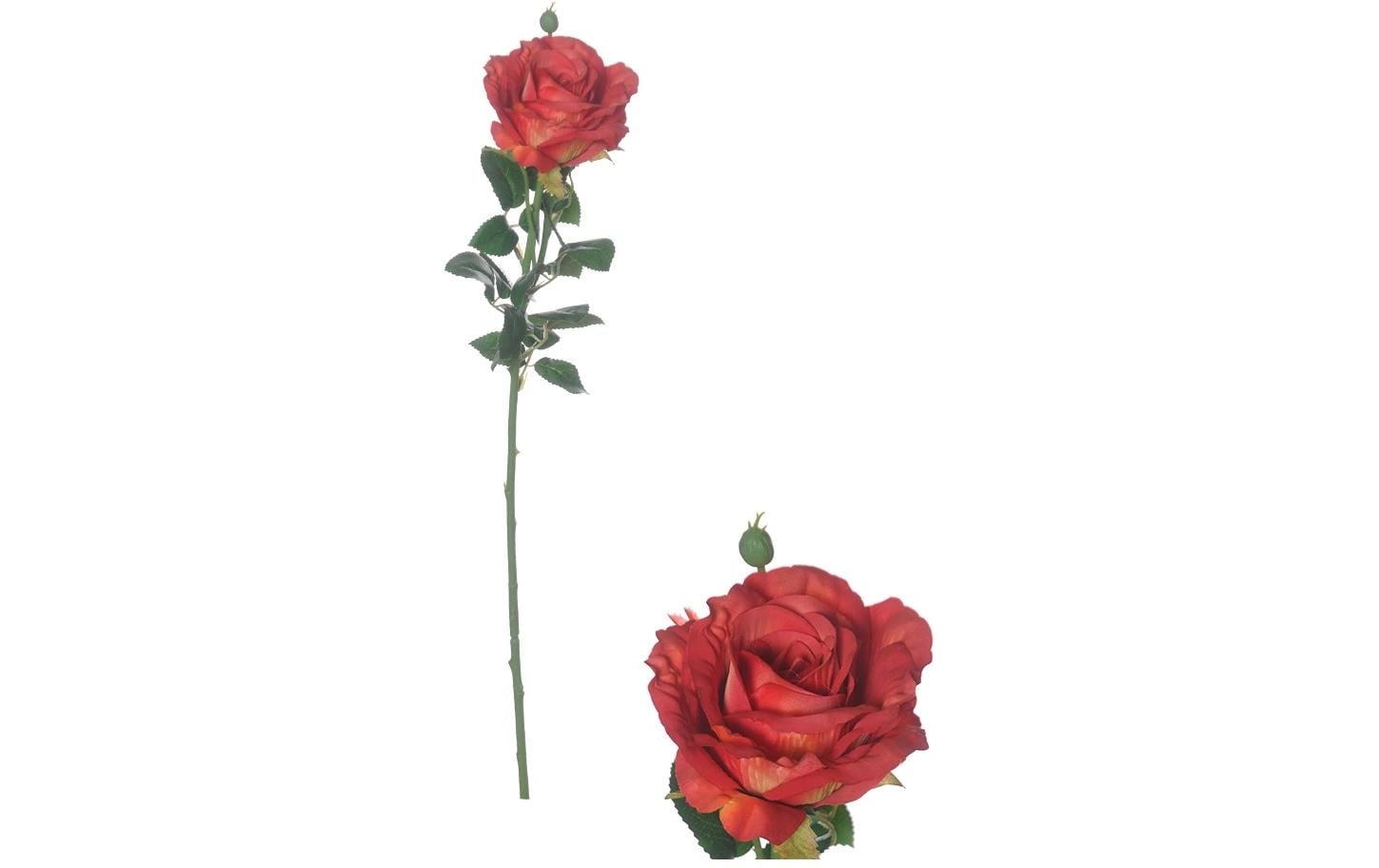 Chalet Kunstblume Rose 66 cm 1 Stück, 66 cm, Rot