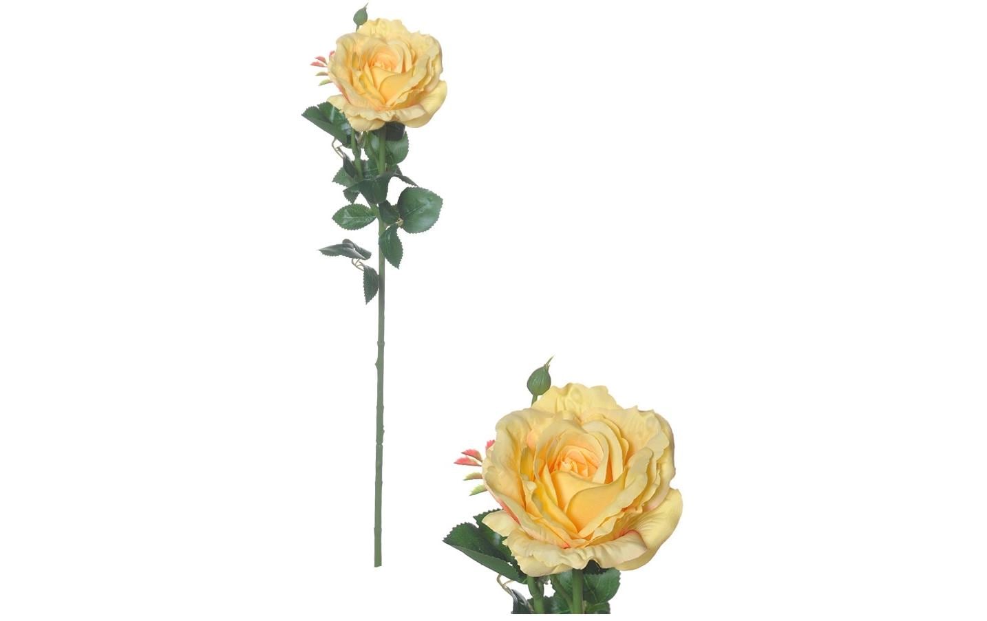 Chalet Kunstblume Rose 66 cm 1 Stück, 66 cm, Gelb