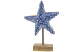 Chalet Aufsteller Seestern 25 cm Mangoholz, Indien, 18x5x25cm blau