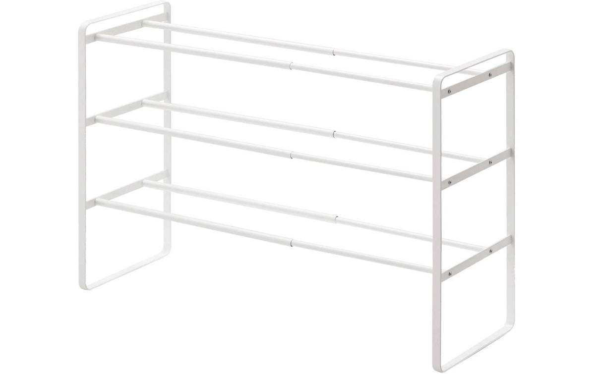 Yamazaki 3-stufiges ausziehbares Schuh- regal TOWER weiss, 41 x 25 x 46 cm, Metall