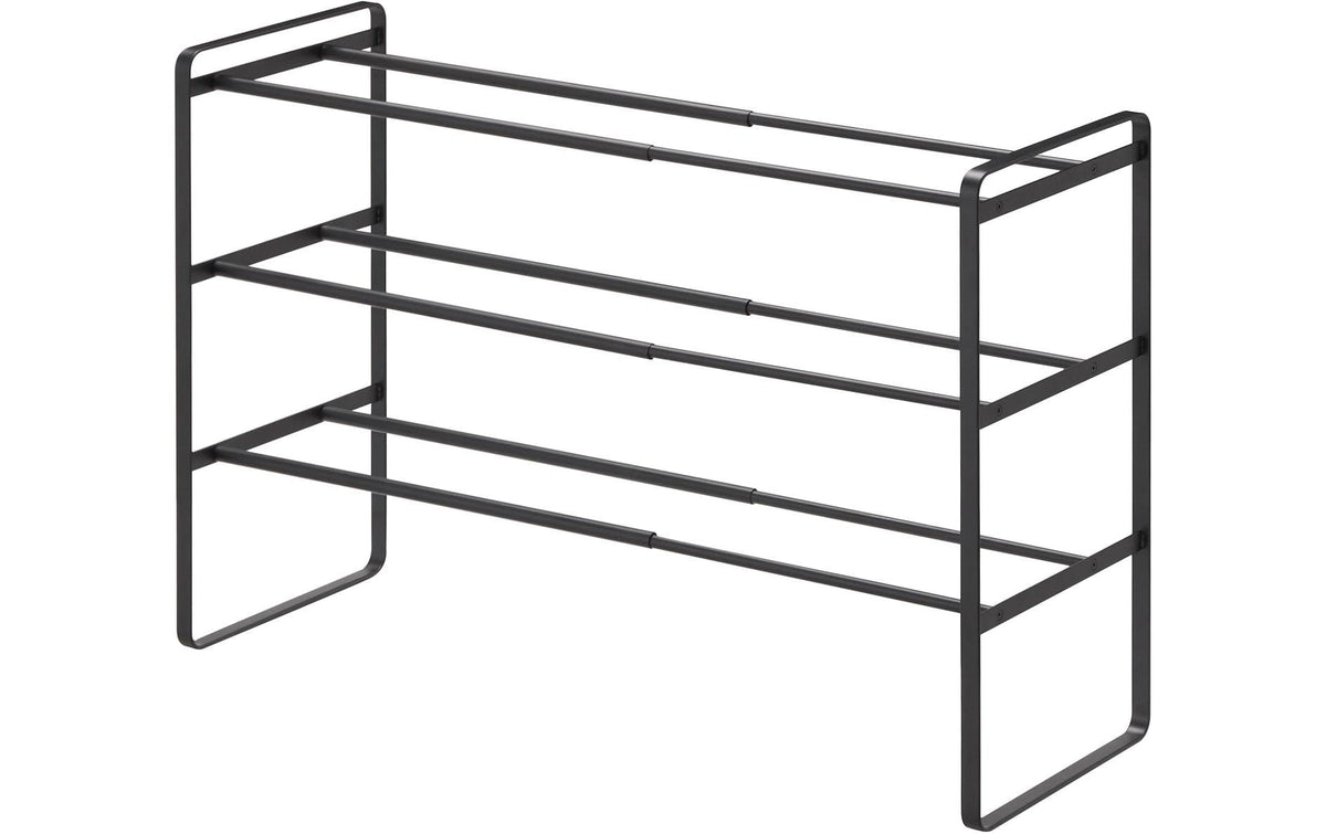 Yamazaki 3-stufiges ausziehbares Schuhregal TOWER schwarz, 41 x 25 x 46 cm, Metall