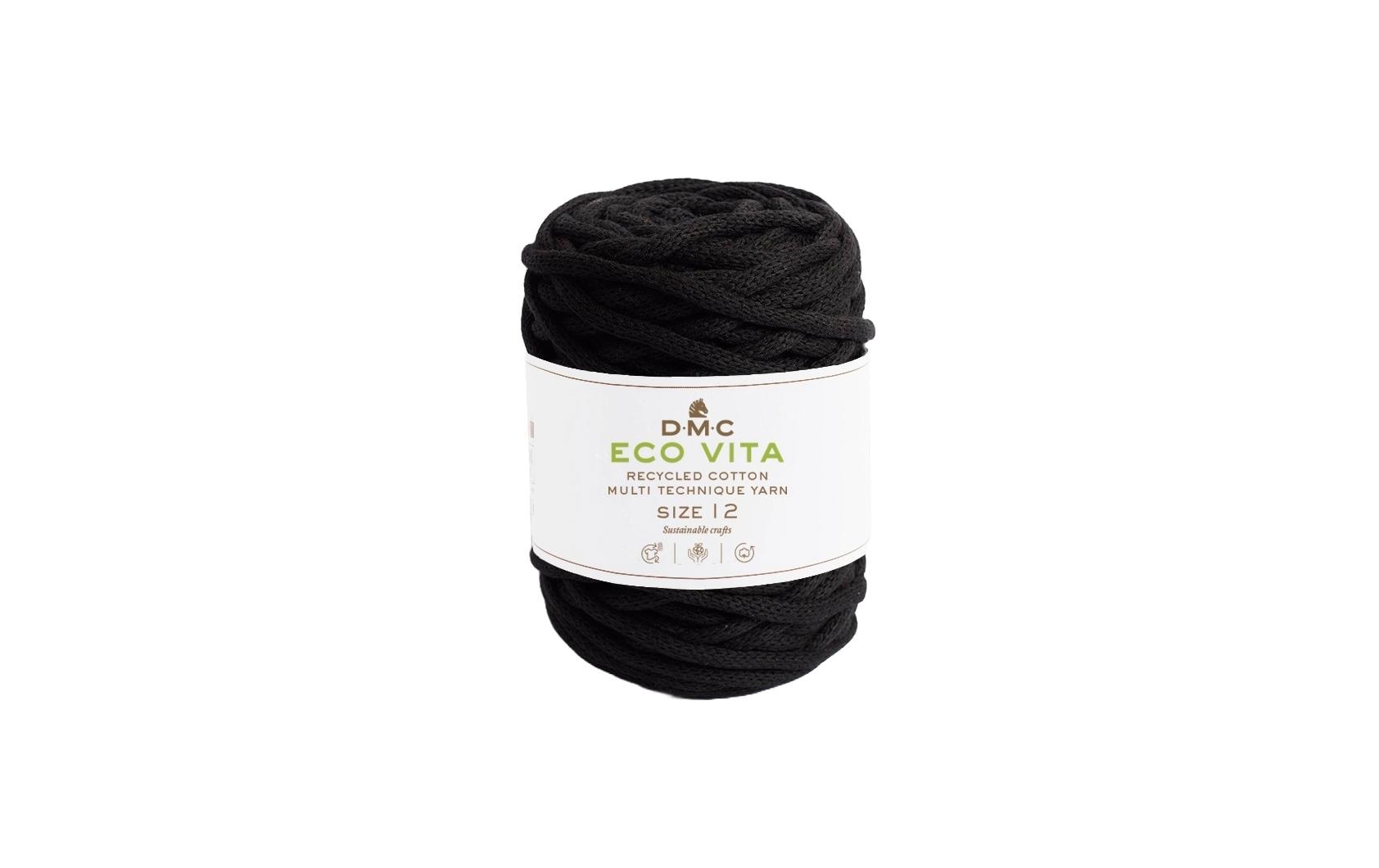 DMC Nova Vita Baumwollgarn schwarz 250 g, 55 m, 80 % CO, 20% PES