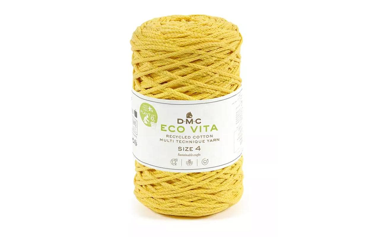 DMC Nova Vita 4 Baumwollgarn 2 mm Gelb 250 g, 200 m, 80% CO, 20% PES