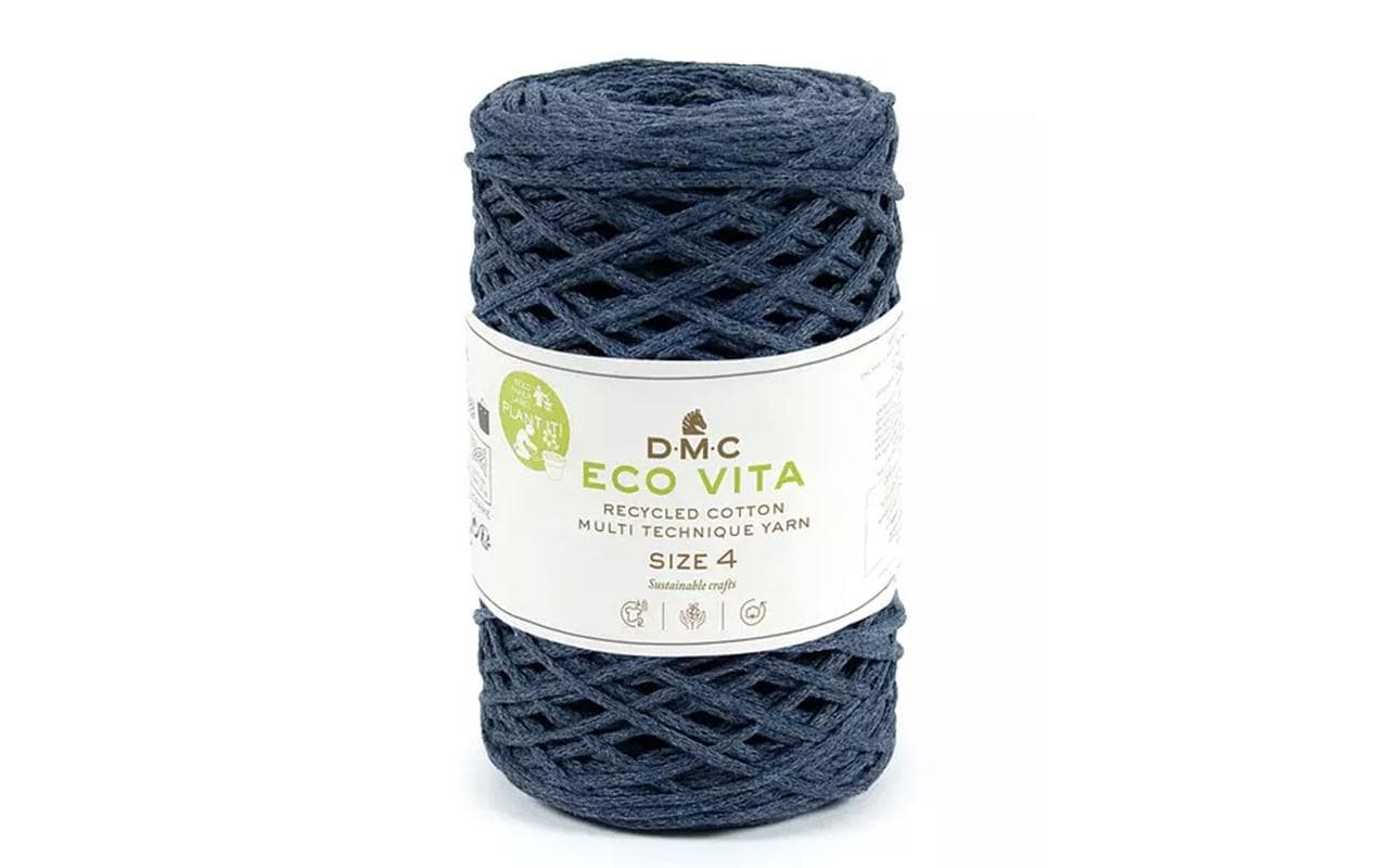 DMC Nova Vita 4 Baumwollgarn 2 mm Dunkelbla 250 g, 200 m, 80% CO, 20% PES