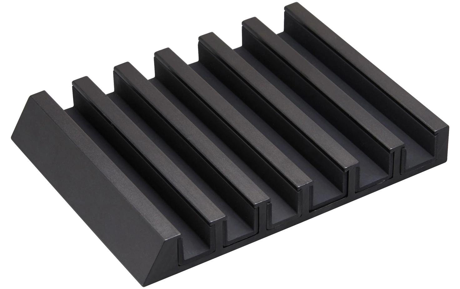 Yamazaki Tablet-Halter TOWER schwarz, Aluminium / Silikon