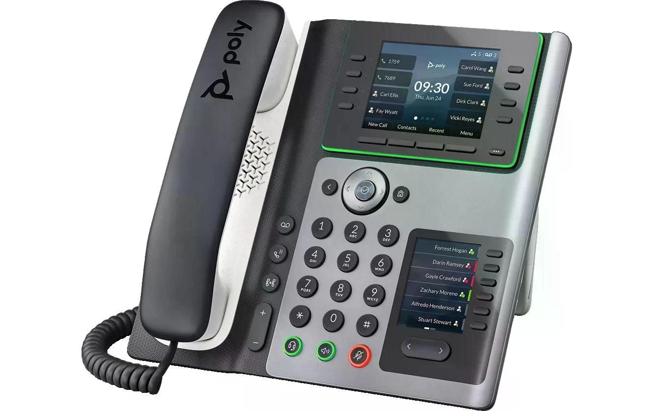 Poly Edge E450 IP-Telefon 3.5" IPS-LCD,USB-C,2xRJ-45,RJ-9,NFC,BT,WLAN