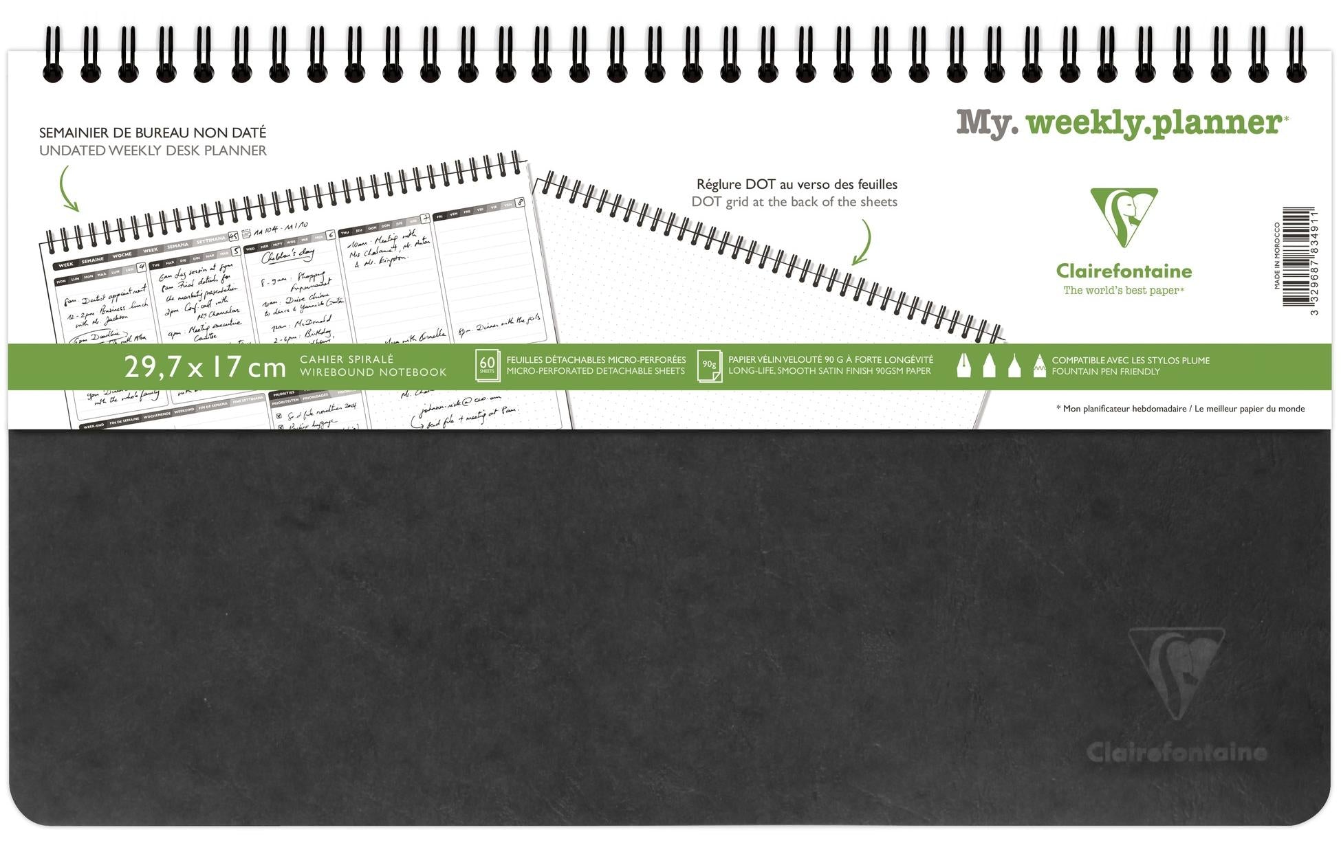 Clairefontaine WeeklyPlaner AgeBag 60 Blatt, schwarz