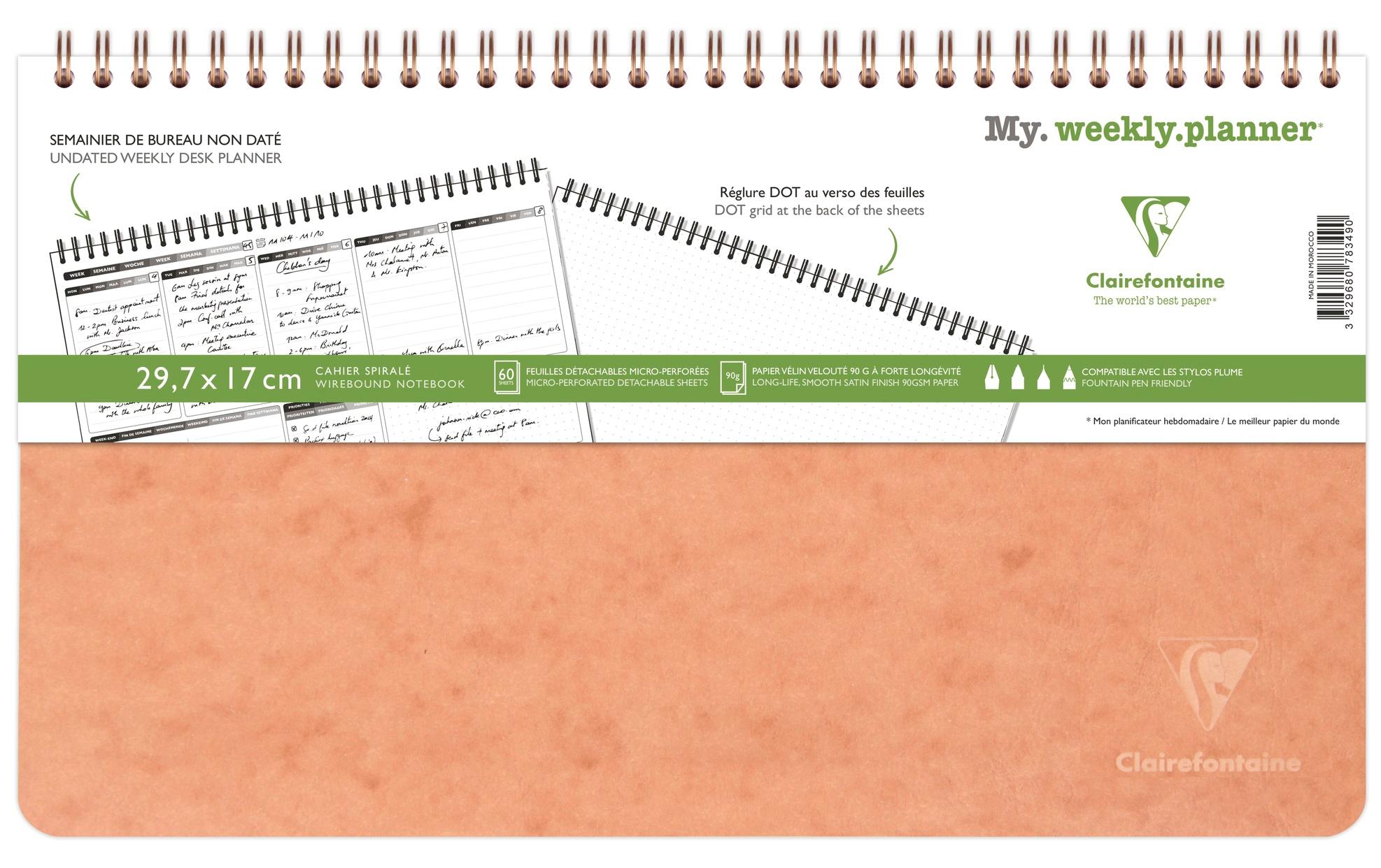 Clairefontaine WeeklyPlaner AgeBag 60 Blatt, Tabak