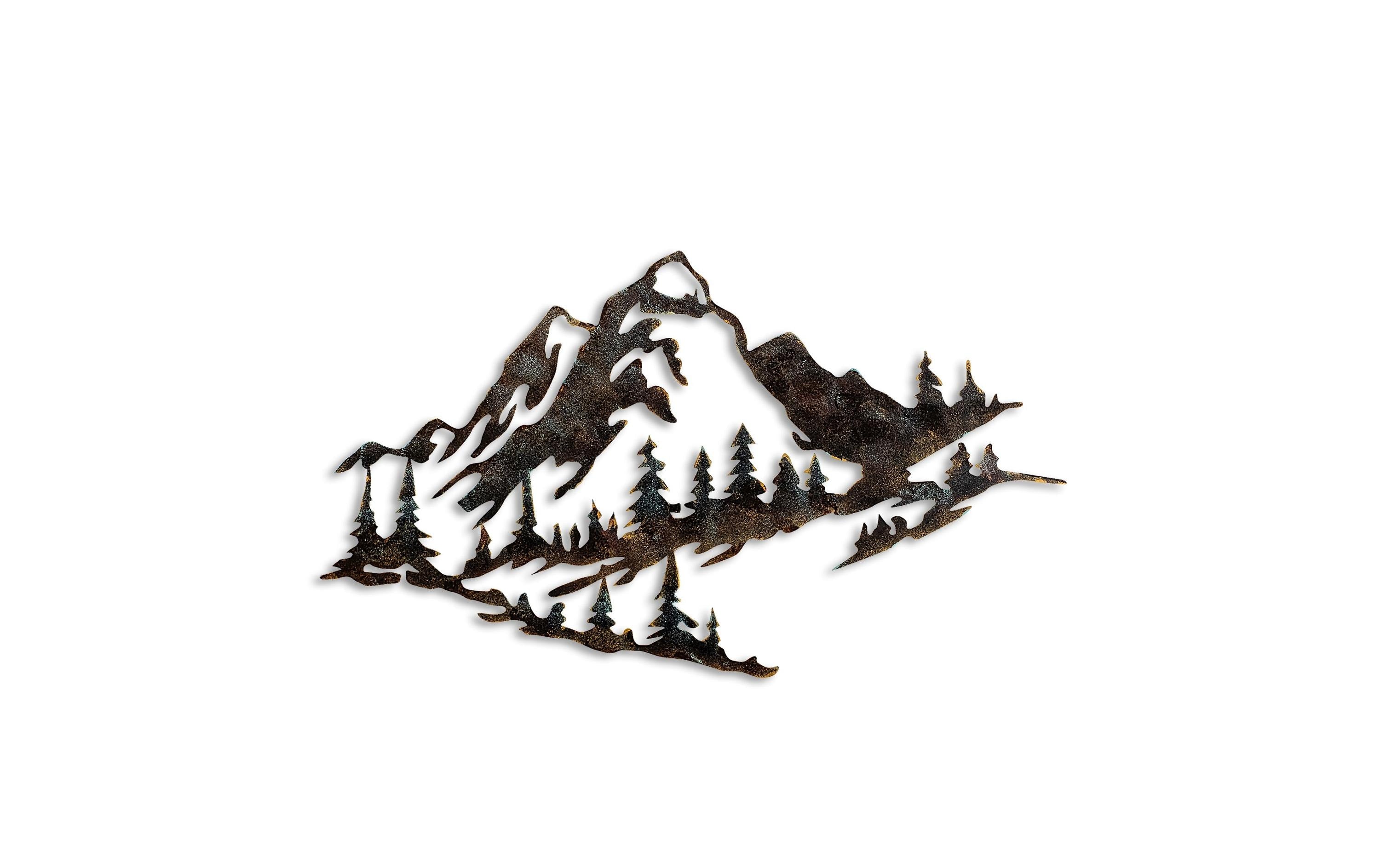 Wallxpert Wanddeko Mountain Metall, Grösse: 70x40cm