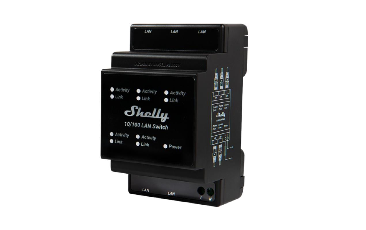 Shelly LAN Switch für DIN-Schiene