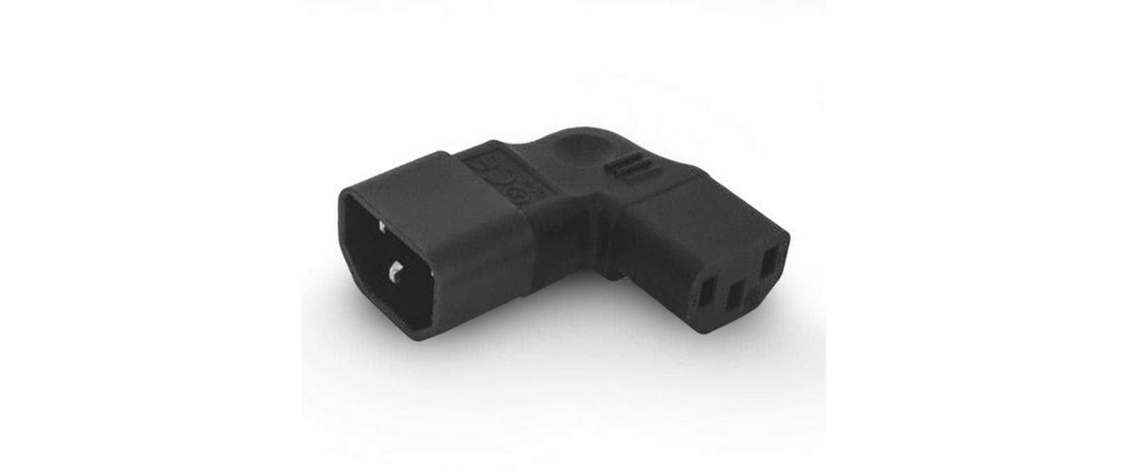 Alpha Elettronica Netzadapter C13 - C14 seitlich gewinkelt, C13 Buchse, C14 Stecker