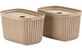 Zone Denmark Aufbewahrungsbox 2Stk. Beige S 23x 15x 15cm, 100% Papiermasse