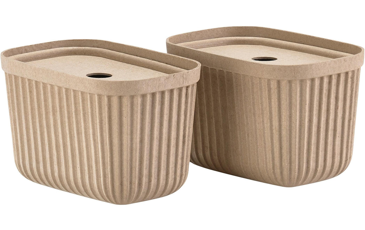 Zone Denmark Aufbewahrungsbox 2Stk. Beige S 23x 15x 15cm, 100% Papiermasse
