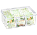 relaxdays Teebox transparent 6 Fächer 9 x 21.5 x 14.5 cm