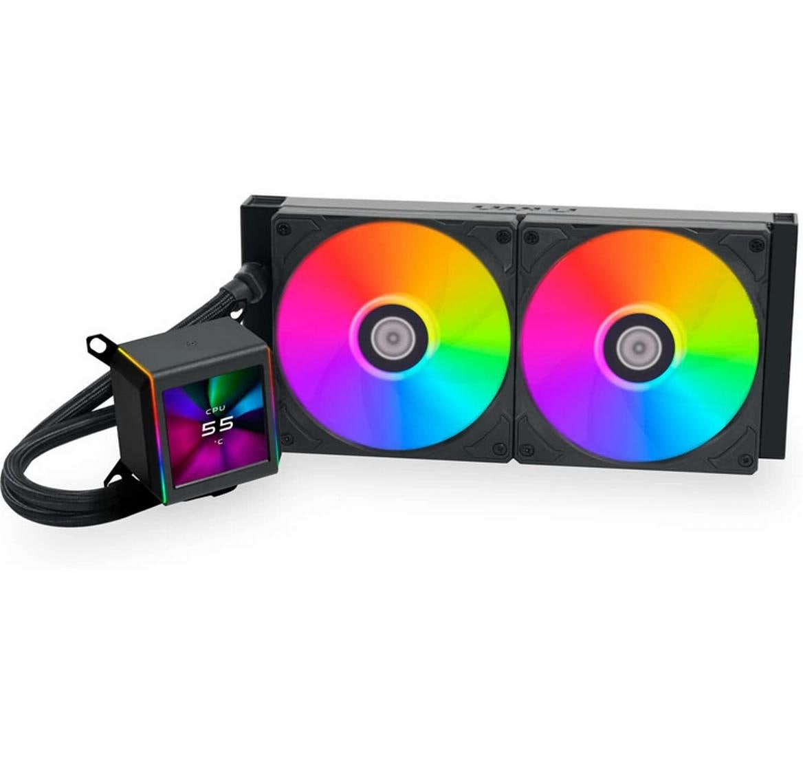 Wasserkühler Lian Li Galahad  2 LCD 280 AMD und Intel, Schwarz, ARGB