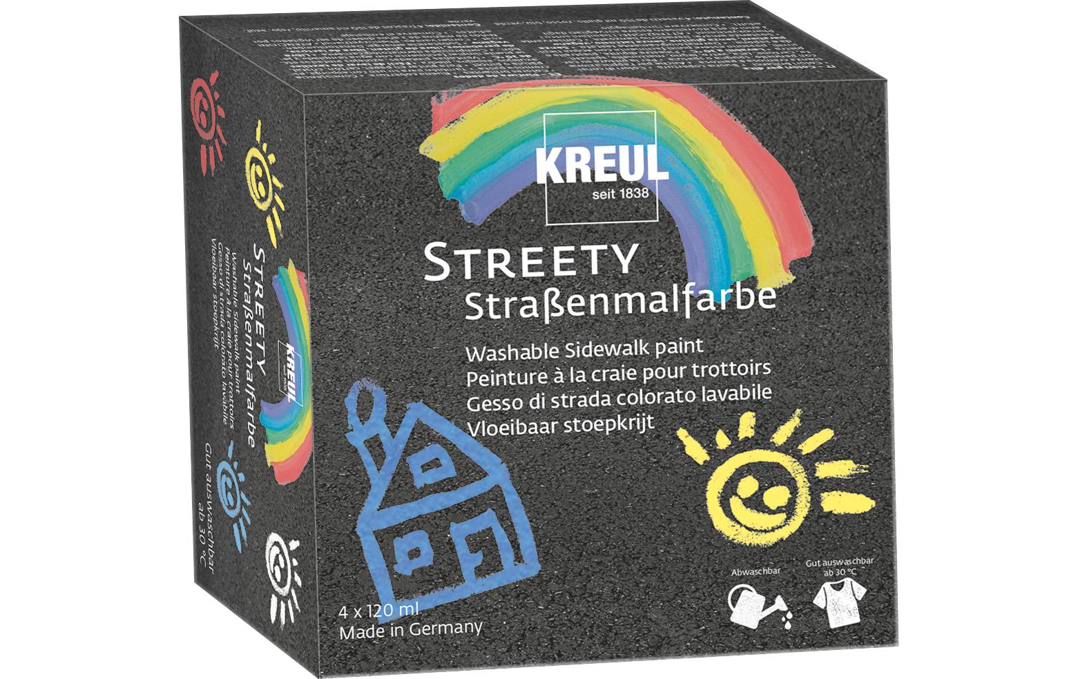 Kreul Streety Strassenmalfarbe Starter Set 4 Farben à 120 ml