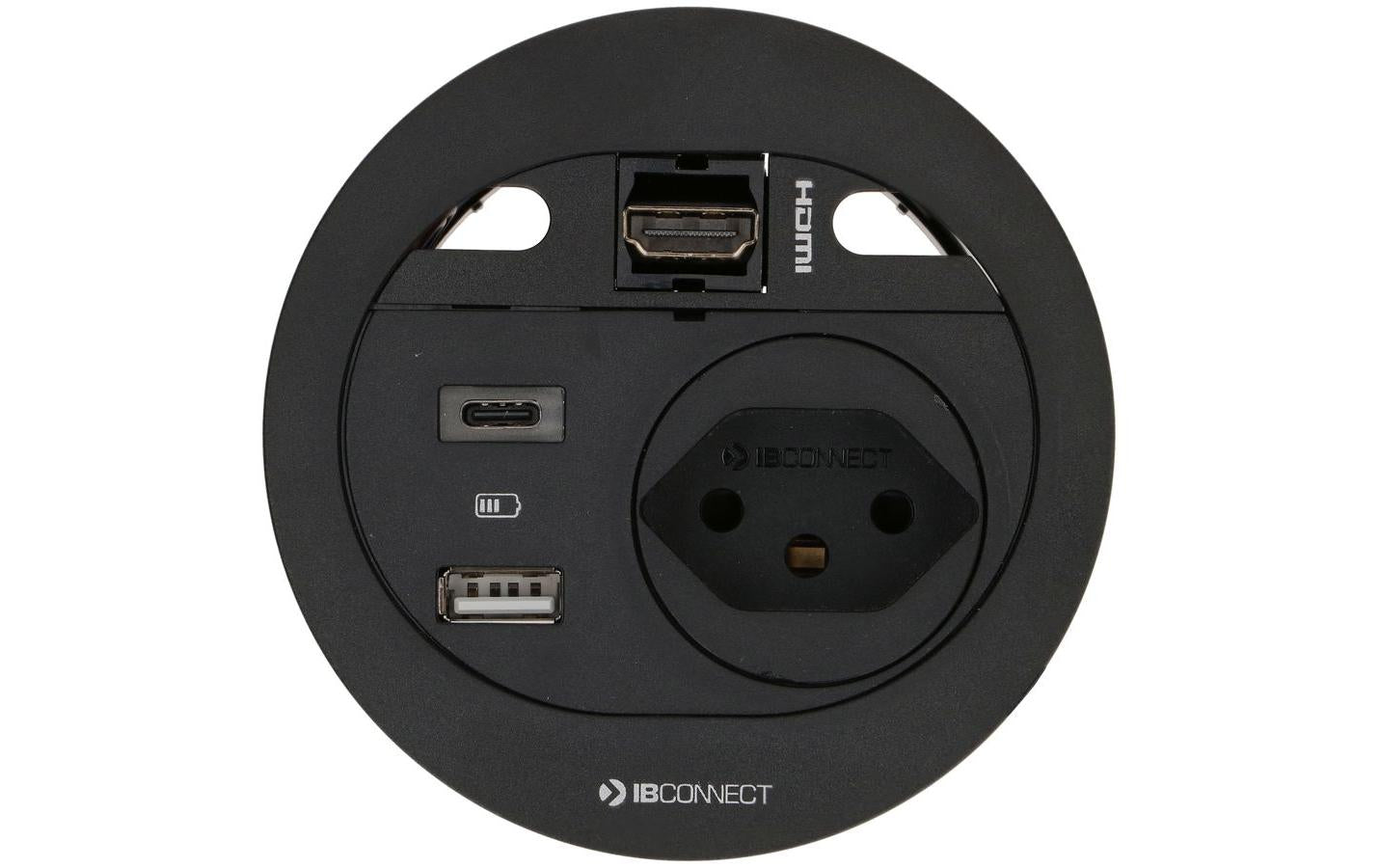 maxCONNECT DIVUS Steckdoseneinheit schwarz 1x Typ 13 1x USB A/C 1x HDMI