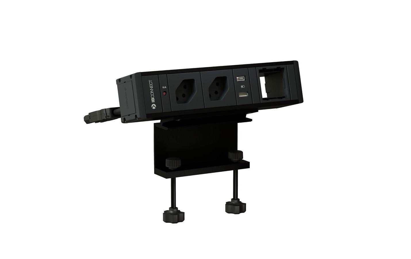 maxCONNECT CUBO T Steckdoseneinheit schwarz 2x Typ 13 1x USB-A/C 1x Leer