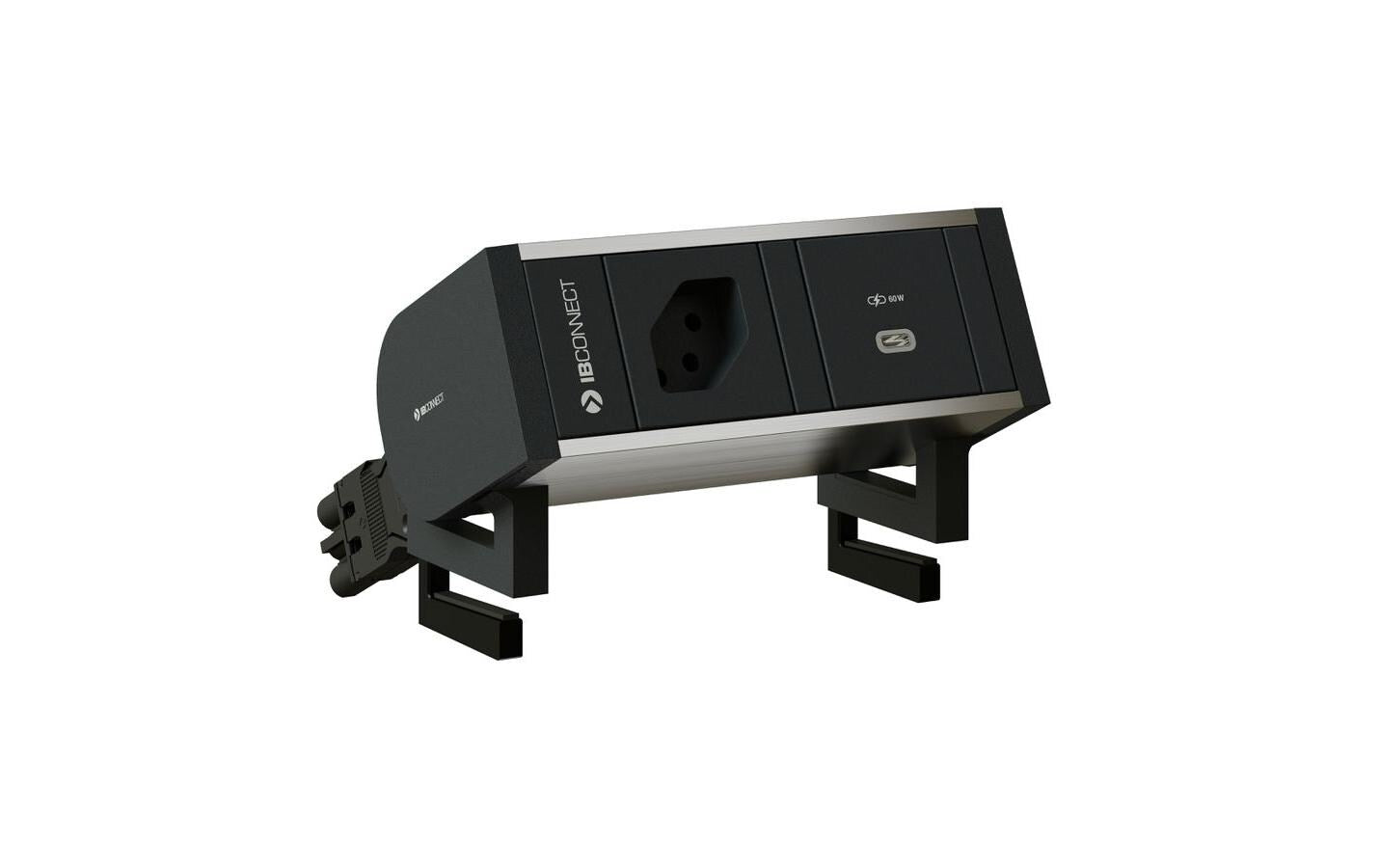 maxCONNECT SUPRA Steckdoseneinheit eloxiert 1x Typ 13 1x USB-C 60W