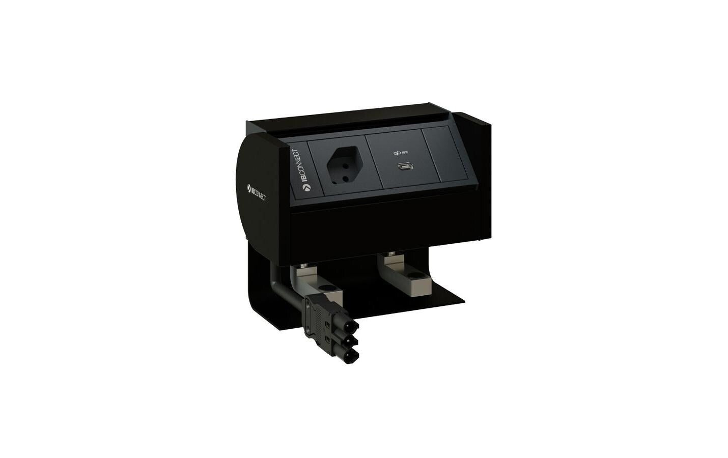 maxCONNECT PRISMA Steckdoseneinheit schwarz 1x Typ 13 1x USB-C 60W