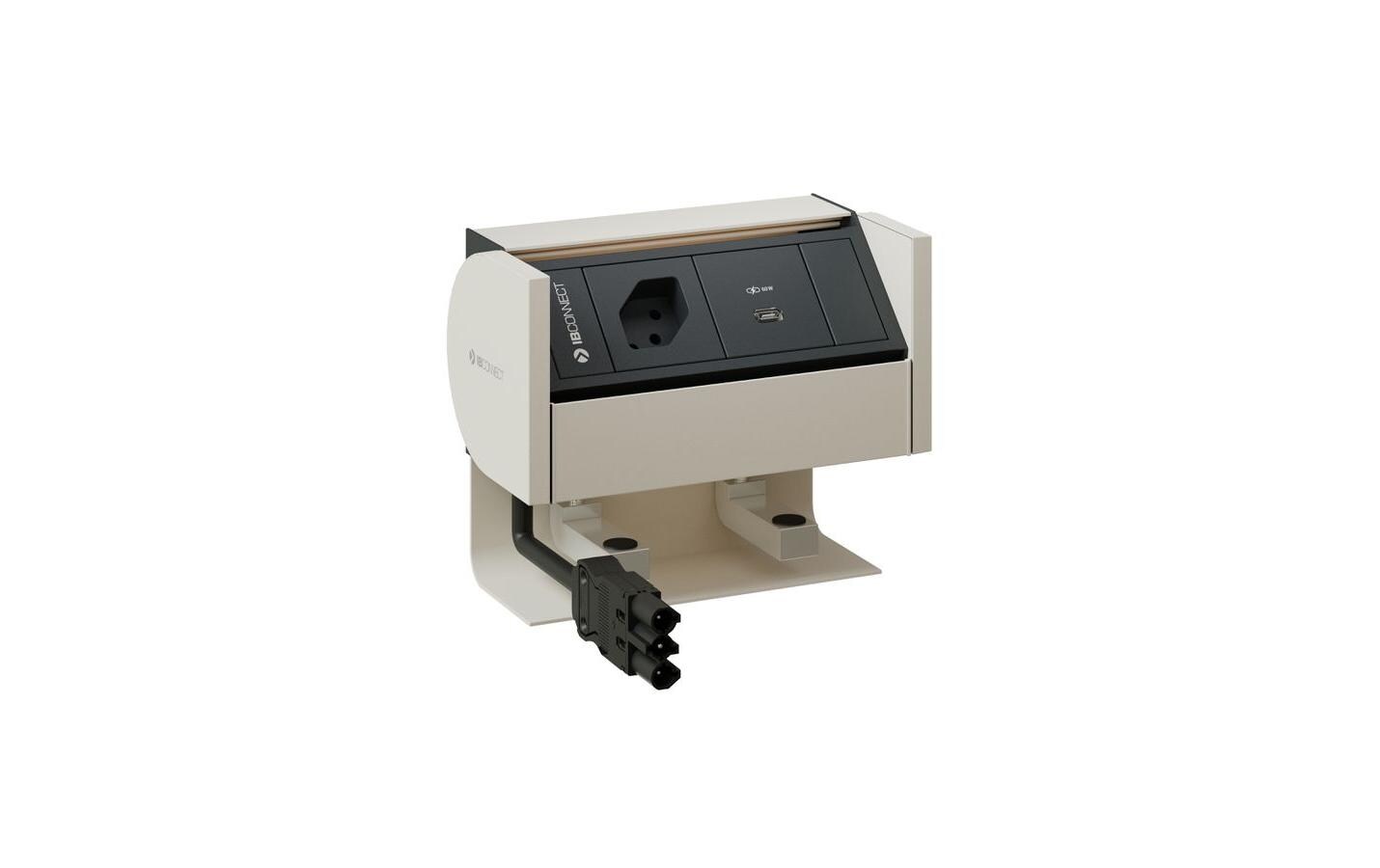 maxCONNECT PRISMA Steckdoseneinheit weiss 1x Typ 13 1x USB-C 60W
