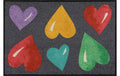 Salonlöwe Big Hearts Colorful Fussmatte 50x75 cm, Flor Polyamid, Anti-Rutsch