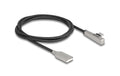 Delock USB 2.0 Type-A zu Type-C gewinkelt Stecker-Stecker, 60W, 1m, LED, transparent