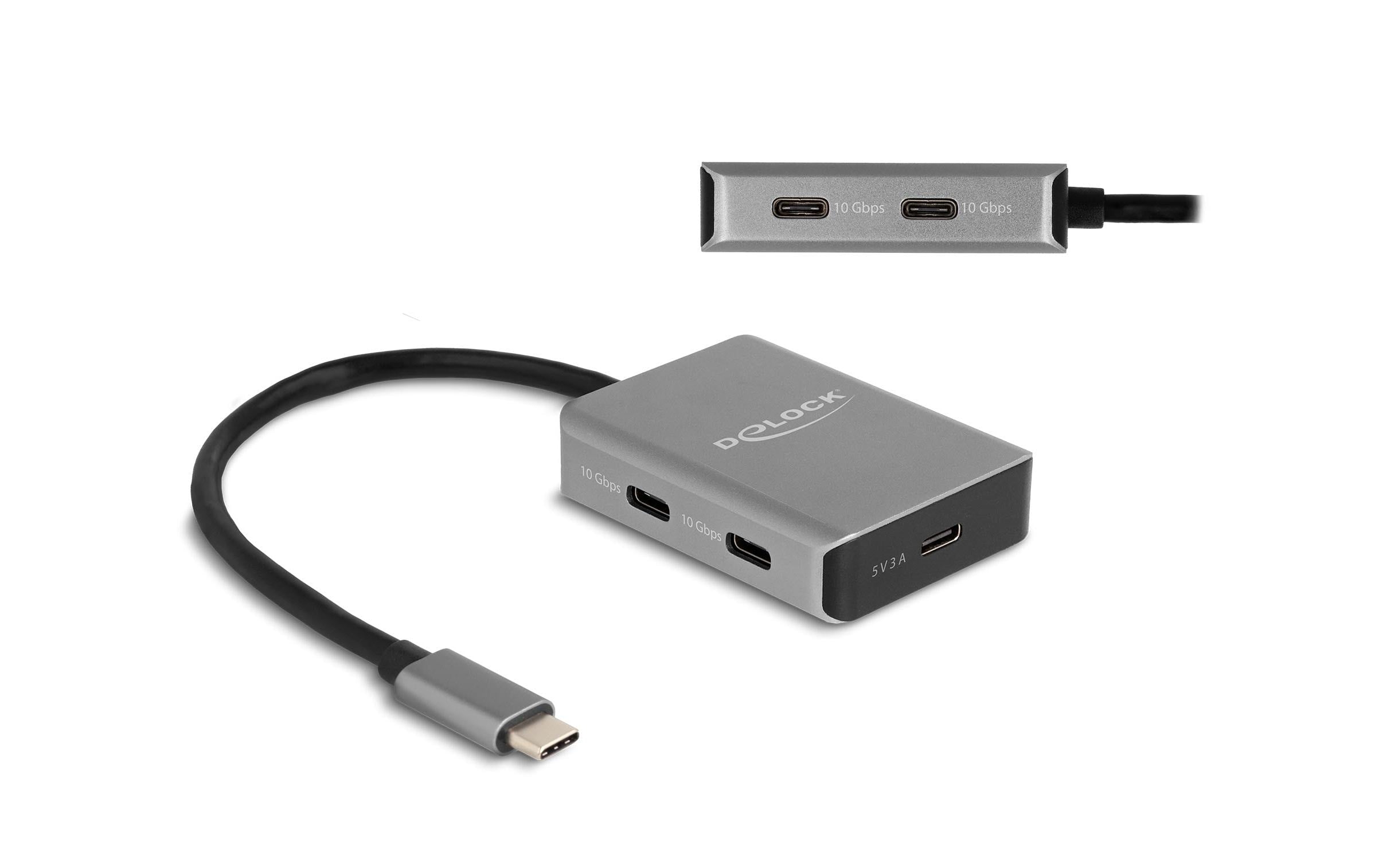 Delock USB 10 Gbps 4 Port USB-C Hub mit USB-C anschluss