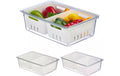 relaxdays Kühlschrank Organizer 3er Set mit zwei Körben