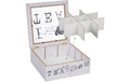 relaxdays Teebox Holz 9 Fächer weiss 9 x 25 x 25 cm