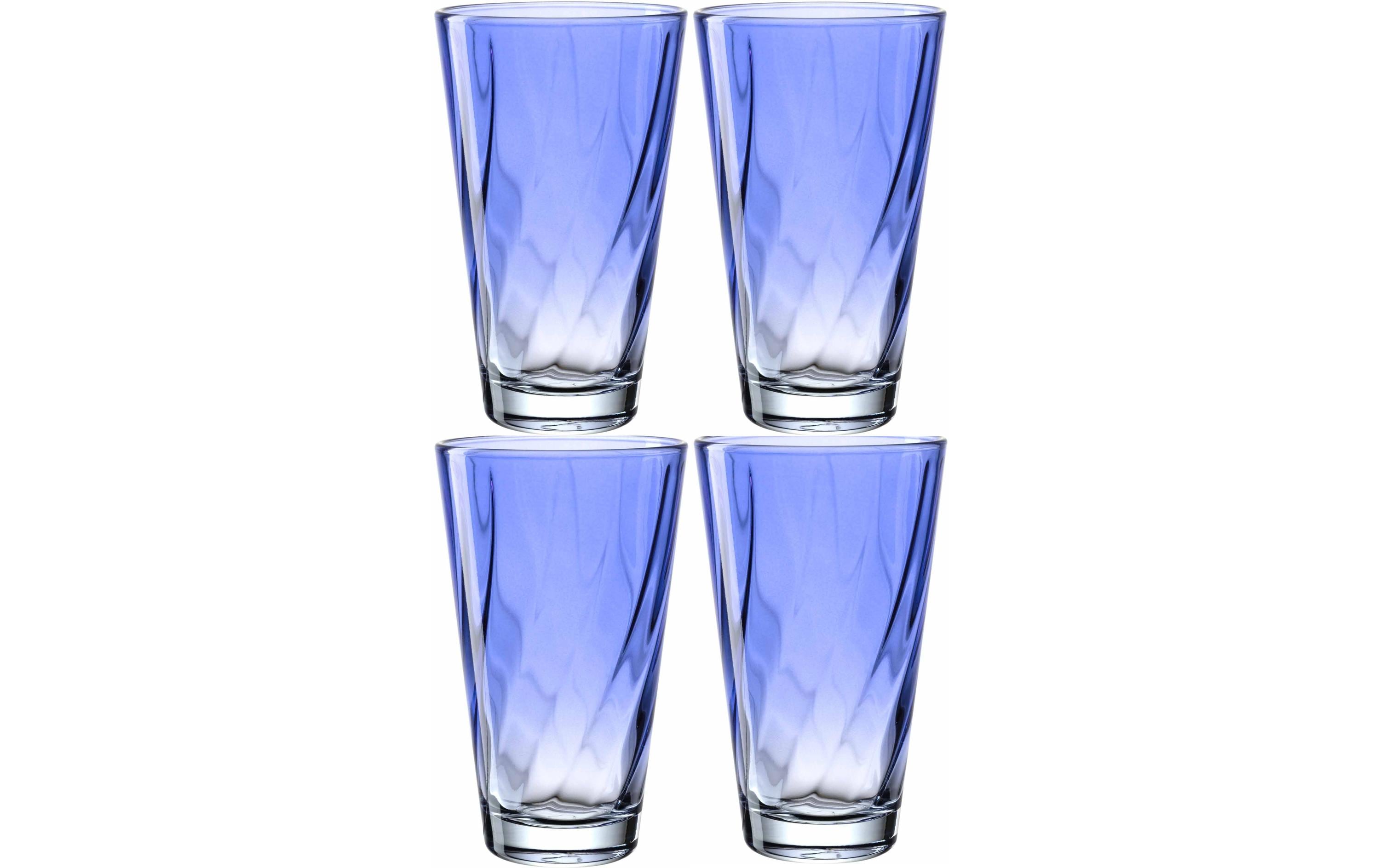 Leonardo Trinkglas Twist, 300ml blau blau, 4 Stück, 300 ml