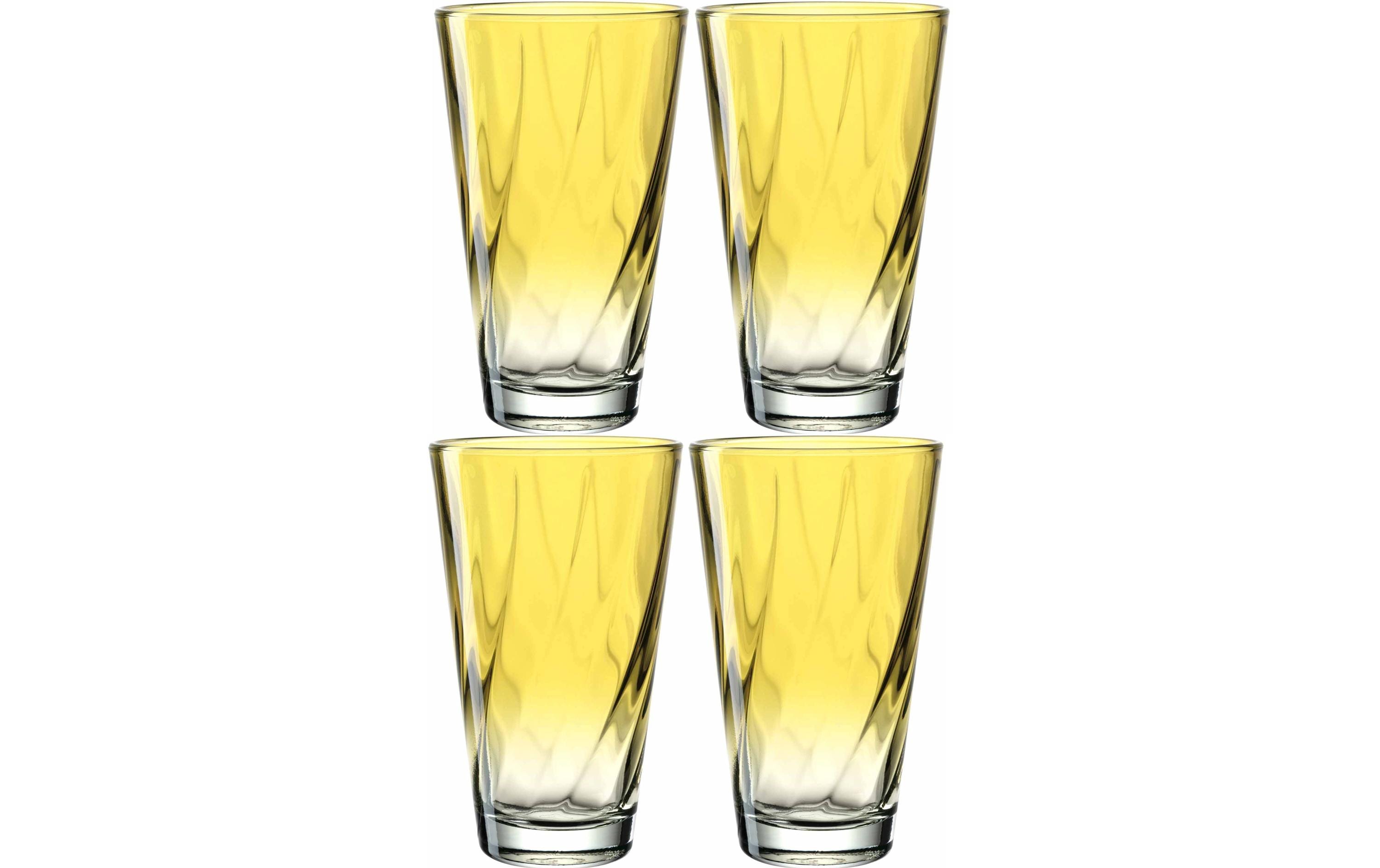 Leonardo Trinkglas Twist, 300ml gelb gelb, 4 Stück, 300 ml