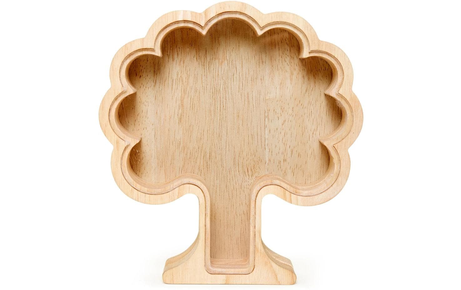 Kikkerland Spardose Baum Buchenholz