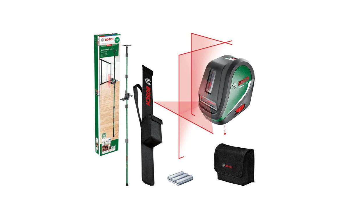 BOSCH Kreuzl.laser Universal Lvl.3 Maxi Set Batterien 2 x 1.5V (AAA) im Karton