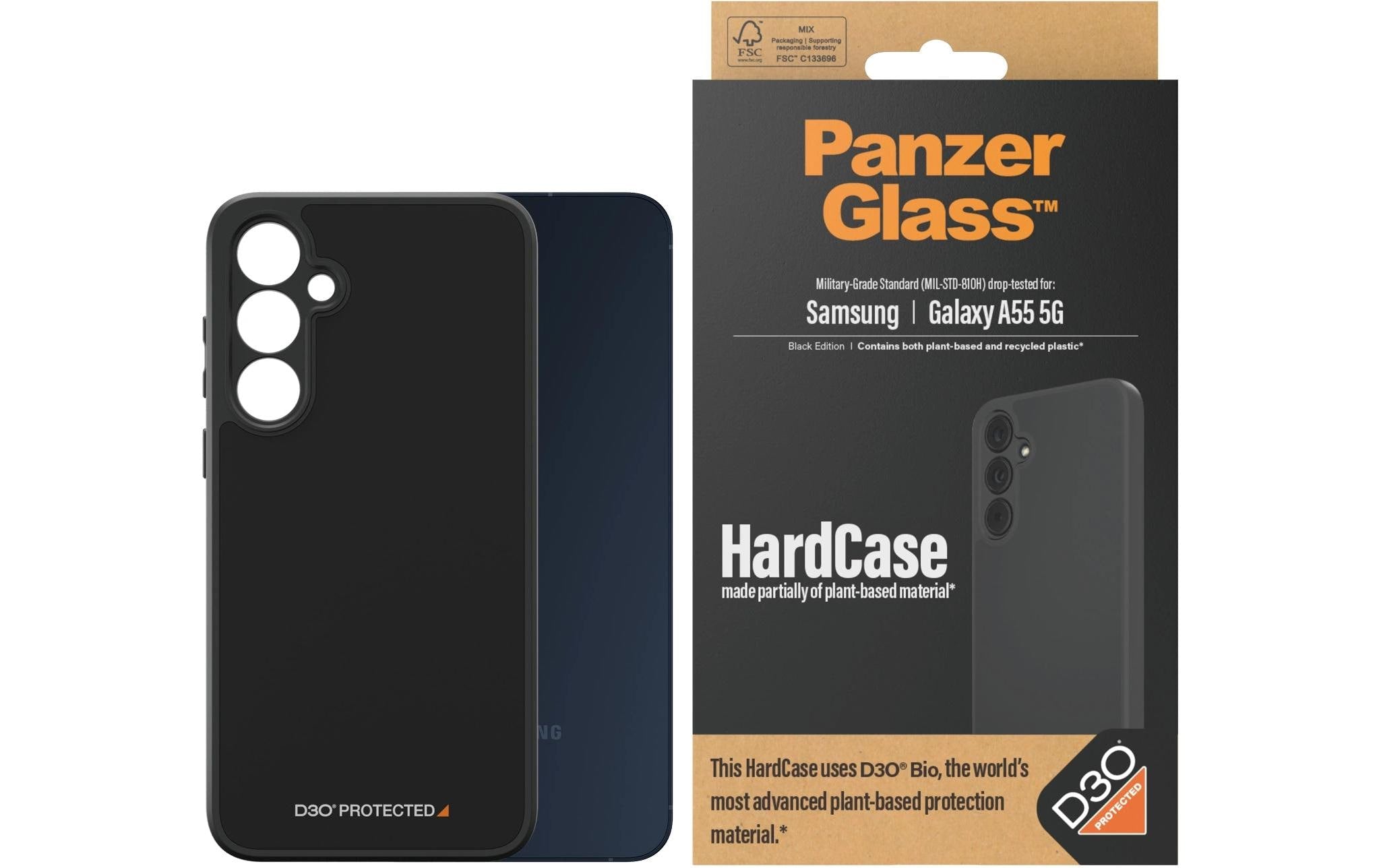 PanzerGlass Hardcase with D30 Black Galaxy A55
