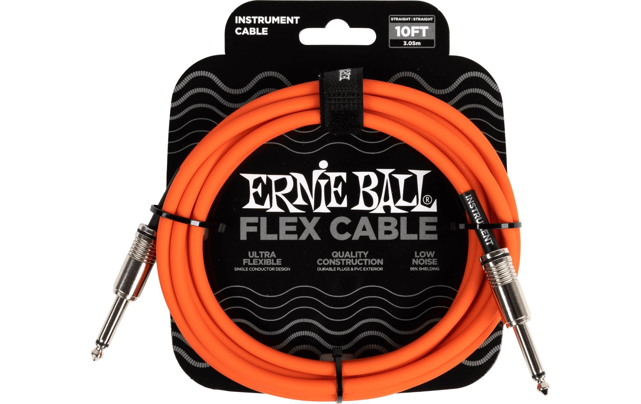 Ernie Ball 6416 Kabel Instrumentenkabel, 3.04 m, orange, Flex