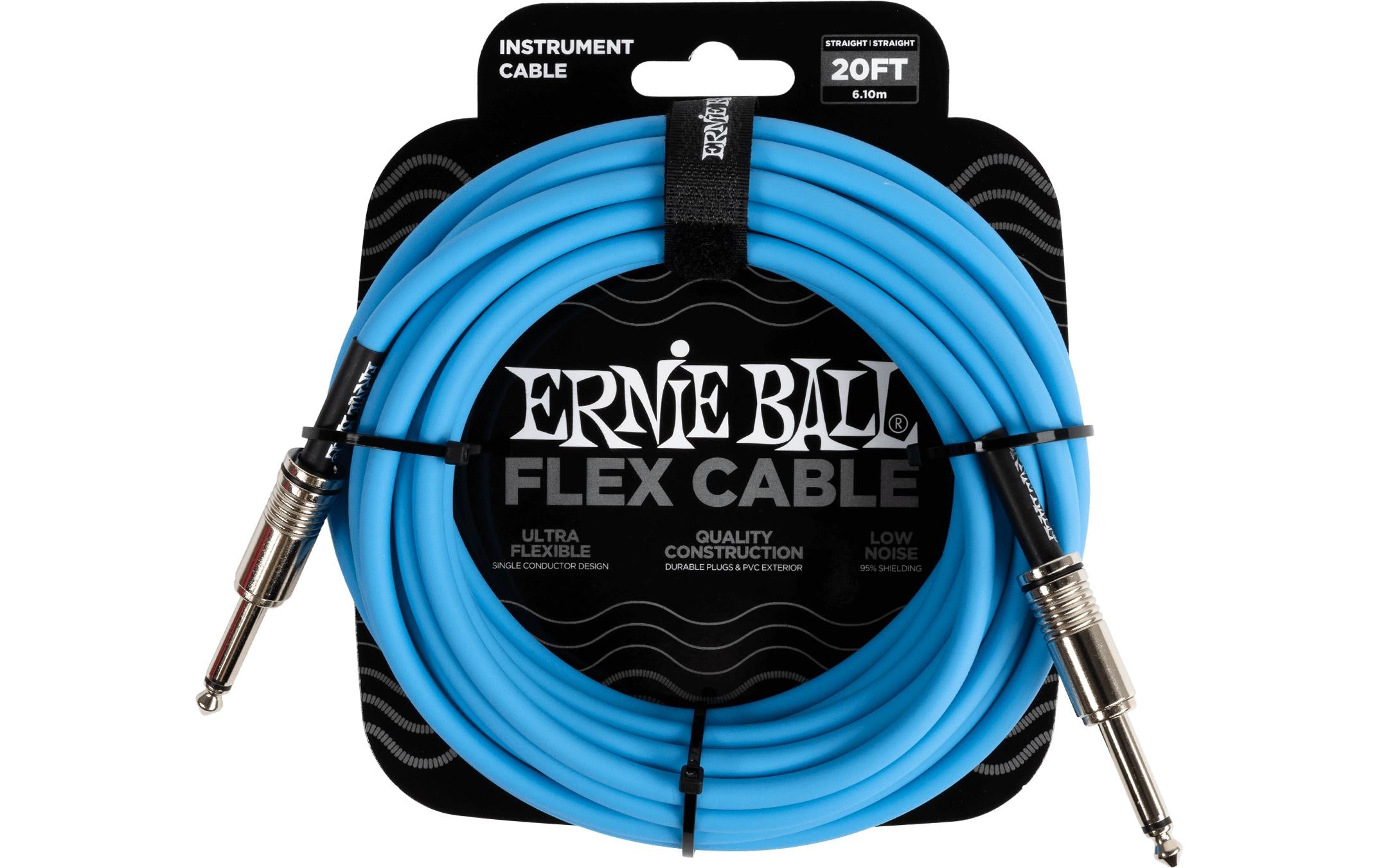 Ernie Ball 6417 Kabel Instrumentenkabel, 6.09 m, blau, Flex