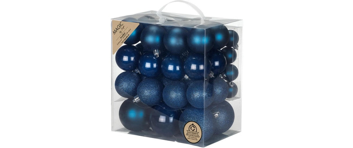 Inge Weihnachtskugel Night Blue 54 Stück, 4-8 cm, Kunststoff