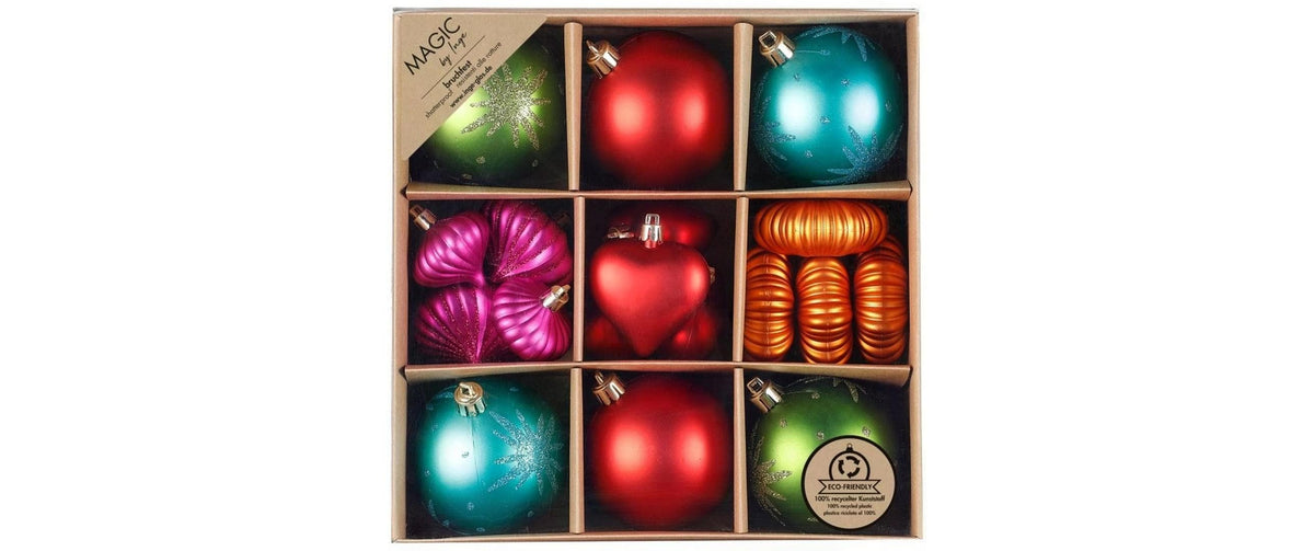 Inge Weihnachtskugel Mille Fiori Mix 18 Stück, 4-8 cm, Kunststoff