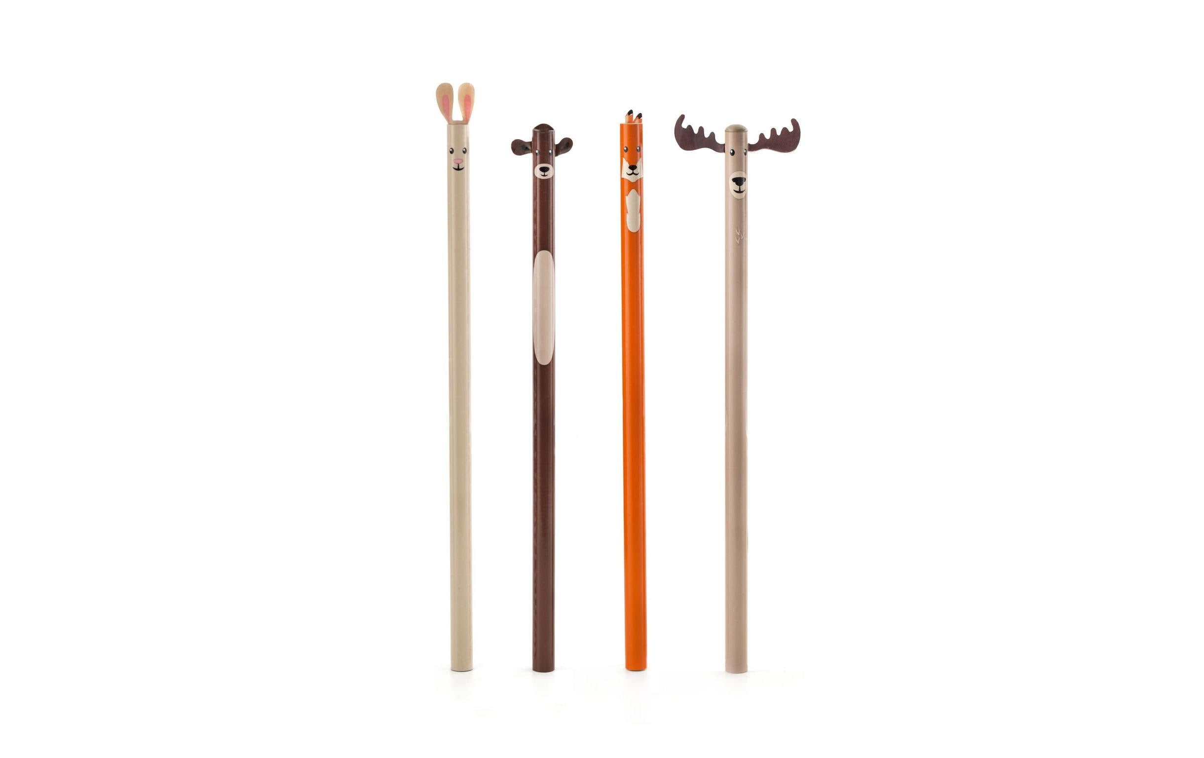 Kikkerland Stift-Set Woodland 4 Stück