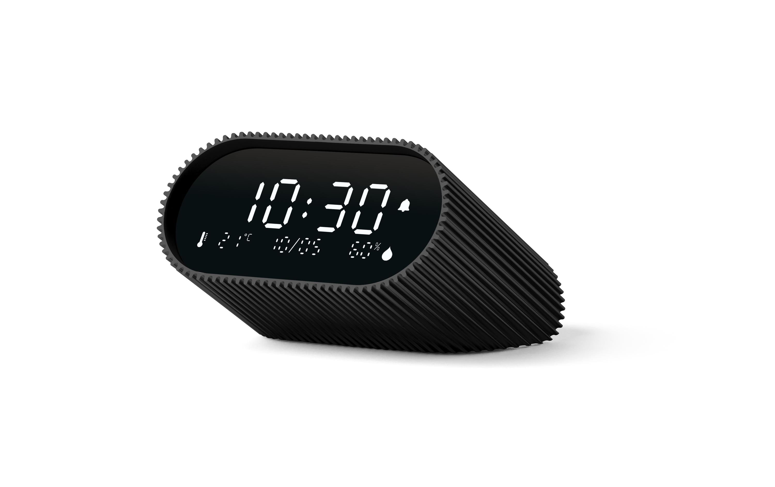 Lexon Digitalwecker Ray Clock LCD, inkl. USB-C Ladekabel, Matt Black