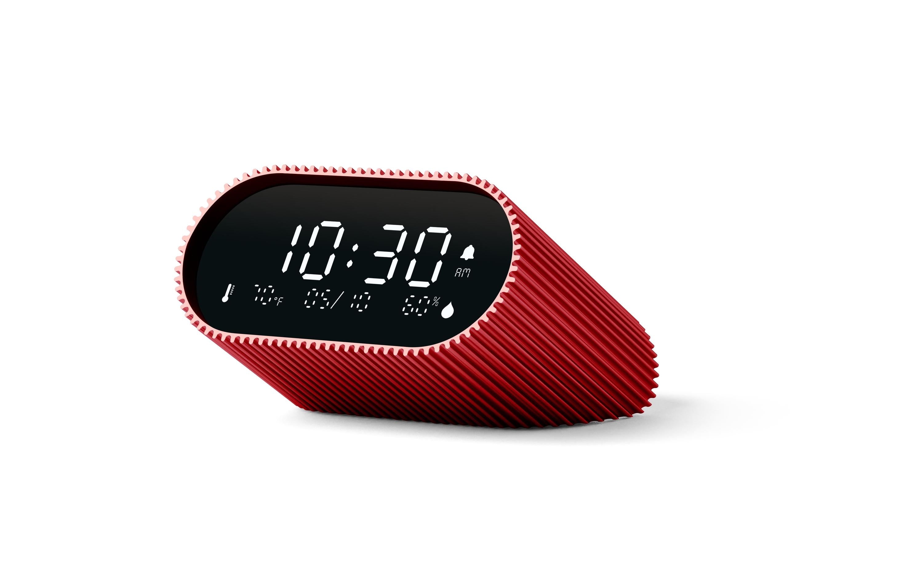 Lexon Digitalwecker Ray Clock LCD, inkl. USB-C Ladekabel, Sanguine Red