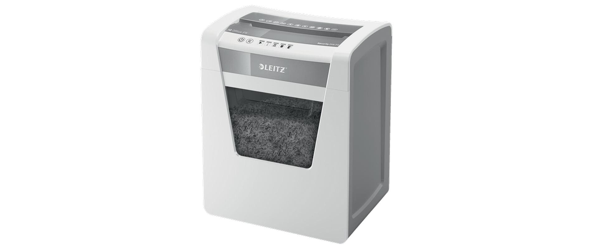 Leitz Aktenvernichter IQ Office P-5, 10 Blatt, grau/weiss
