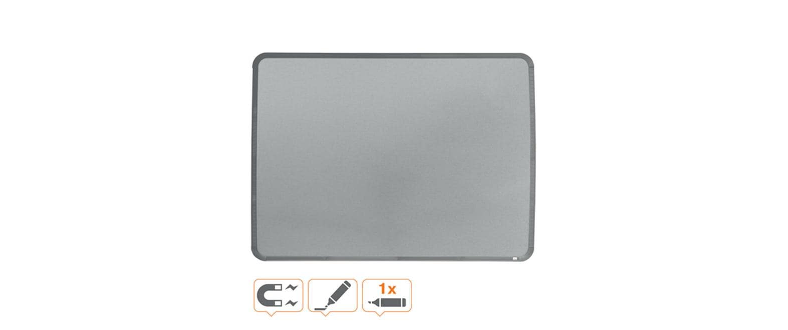 Nobo Slimline magn. Schreibtafel 430x580 Edelstahl-Optik