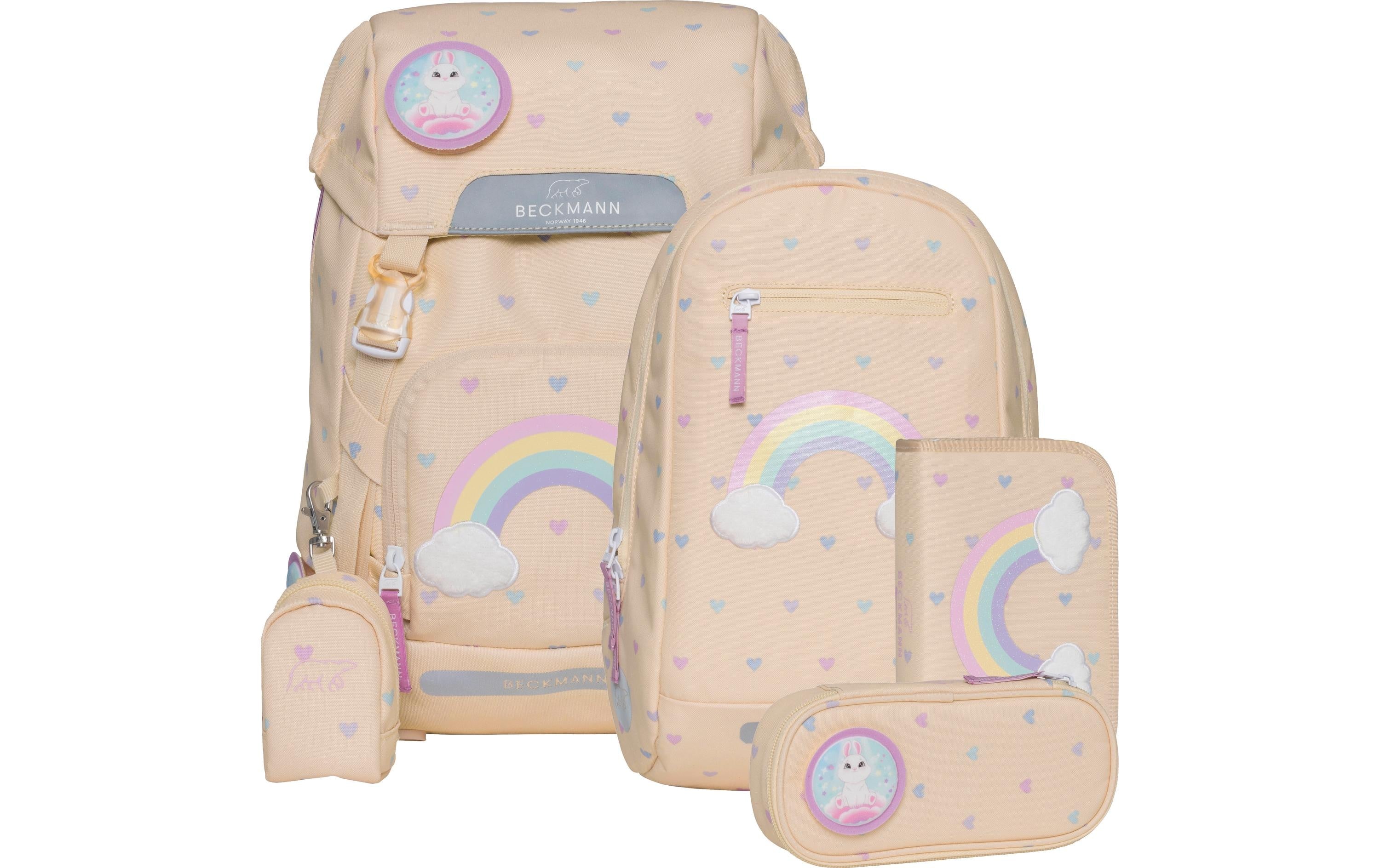 Beckmann Schulrucksack Classic Set Yellow Heart, 6-teilig