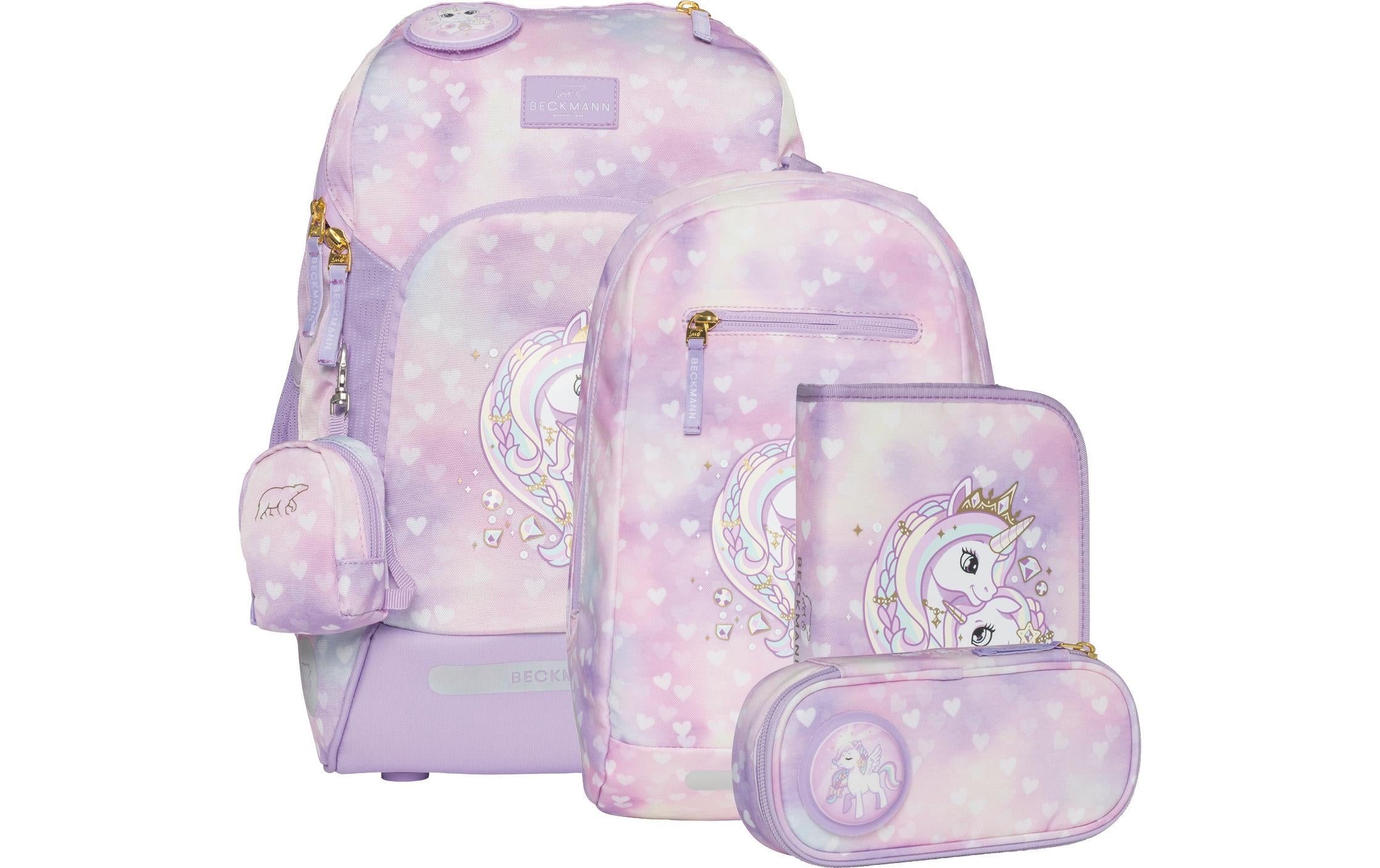 Beckmann Schulrucksack Active Air FLX Set Unicorn Princess, 6-teilig